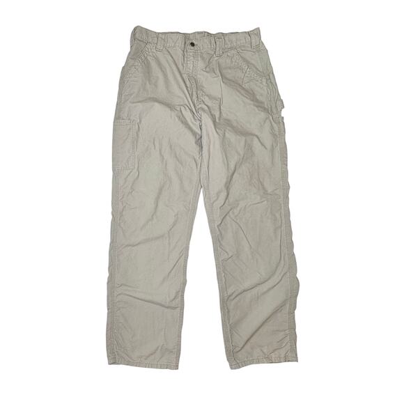 Carhartt B151 Tan‎ Duck Canvas Carpenter Dungaree Fit Work Pants 38x34 Tall - Picture 1 of 11